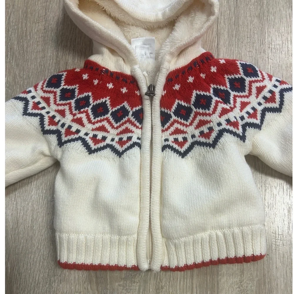 HANNA ANDERSSON YULETIDE FAIRISLE ZIP GNOME SWEATER‎ JACKET  60 3-6M MSRP$72